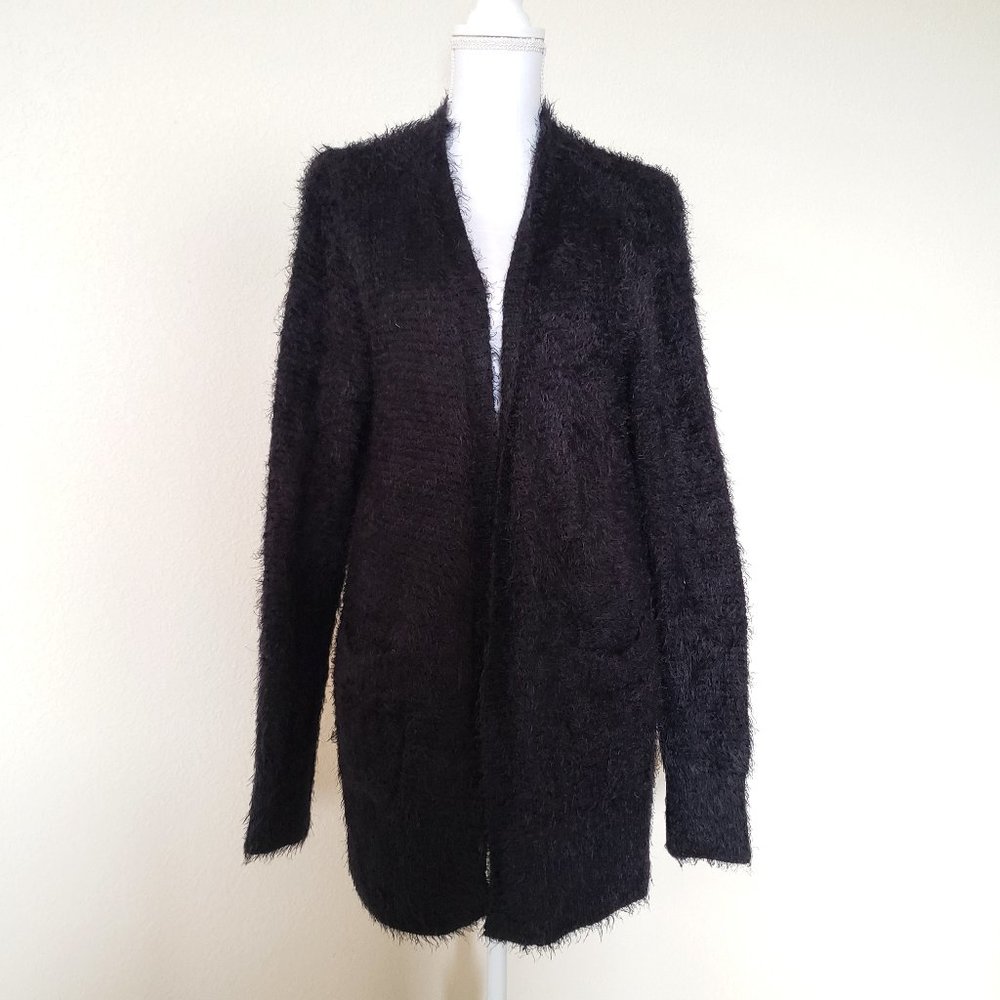 Lauren Conrad Eyelash Cardigan Long Sleeve Black